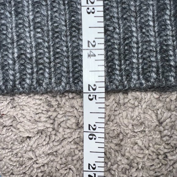 LOFT Women's Gray Medium Short Sleeve Chunky Cable Knit Wool Turtleneck Sweater - Picture 6 of 6